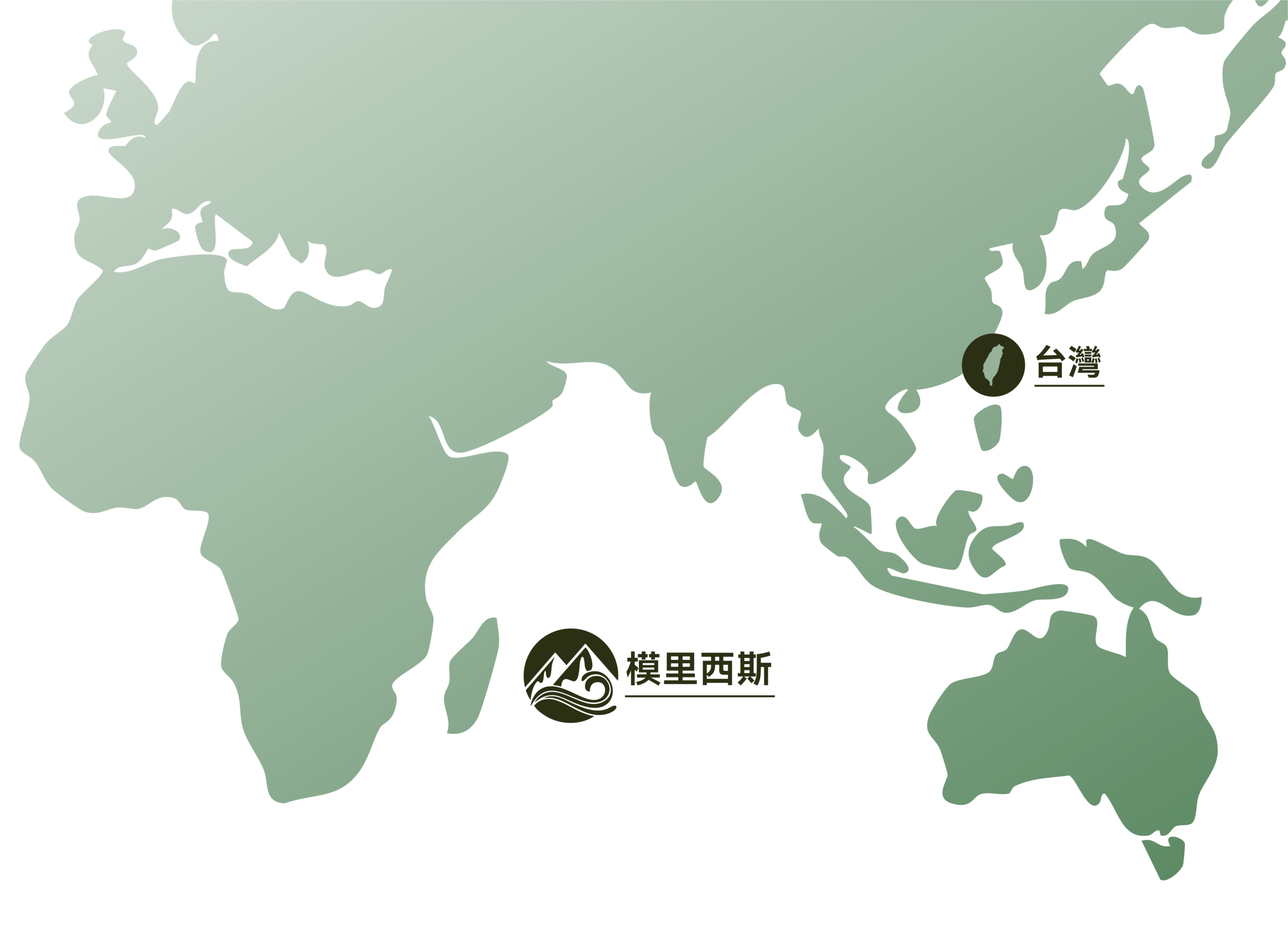模里西斯與台灣相對位置